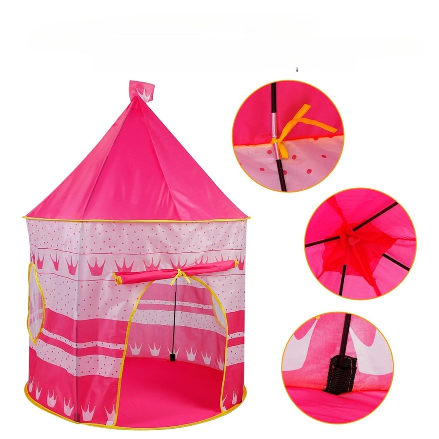 Kids Play Tent Foldable Pop Up Children Play Tent Portable Baby Play House Castle With Carry Bag Indoor Outdoor Use Image 1