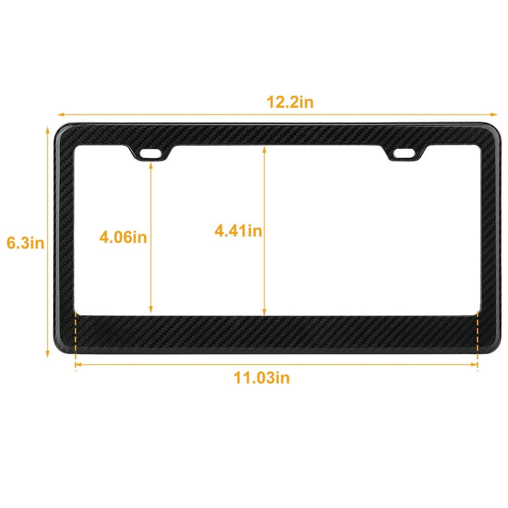 License Plate Frame Rustproof Waterproof Carbon Fiber Black License Plate Frame Image 3