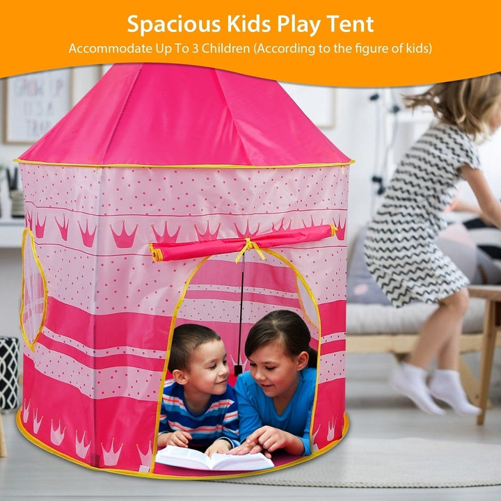 Kids Play Tent Foldable Pop Up Children Play Tent Portable Baby Play House Castle With Carry Bag Indoor Outdoor Use Image 4