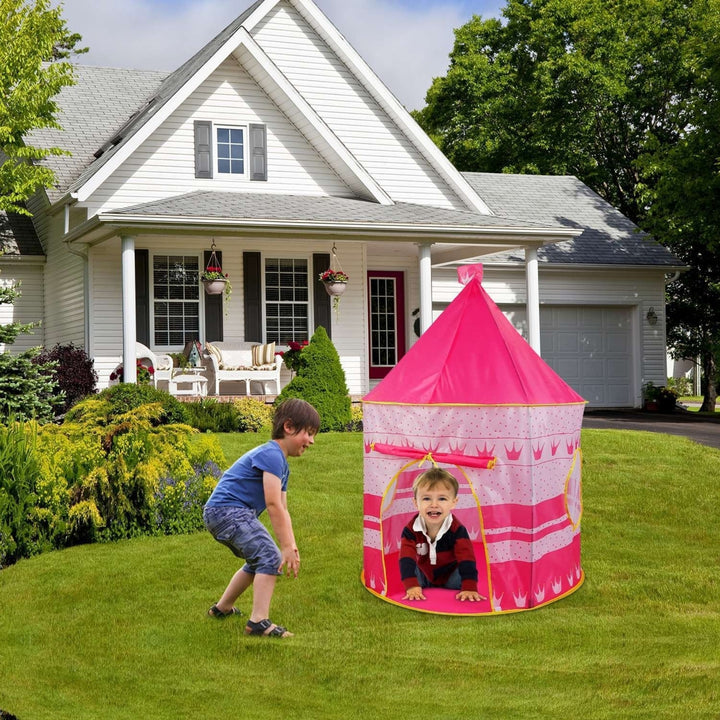 Kids Play Tent Foldable Pop Up Children Play Tent Portable Baby Play House Castle With Carry Bag Indoor Outdoor Use Image 8