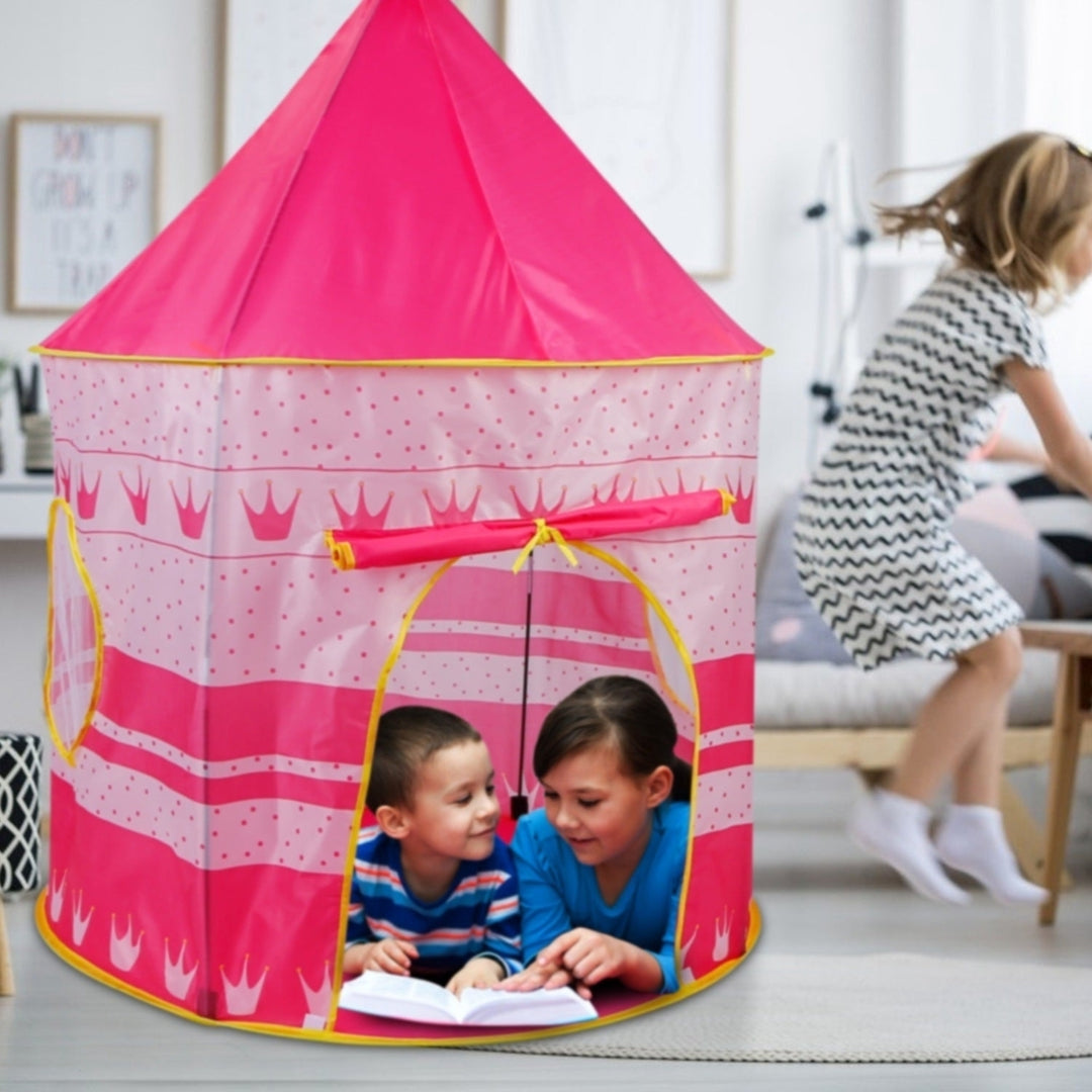 Kids Play Tent Foldable Pop Up Children Play Tent Portable Baby Play House Castle With Carry Bag Indoor Outdoor Use Image 9