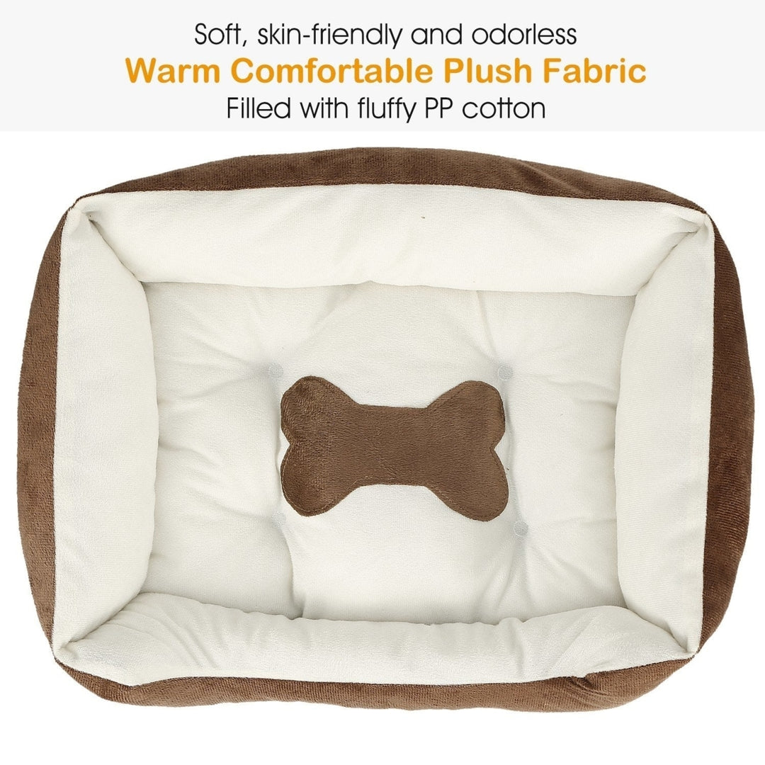 Pet Dog Bed Soft Warm Fleece Puppy Cat Bed Dog Cozy Nest Sofa Bed Cushion Mat S Size Image 4