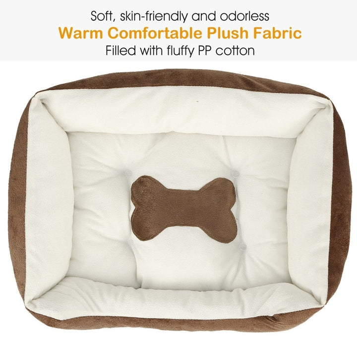 Pet Dog Bed Soft Warm Fleece Puppy Cat Bed Dog Cozy Nest Sofa Bed Cushion Mat S Size Image 4