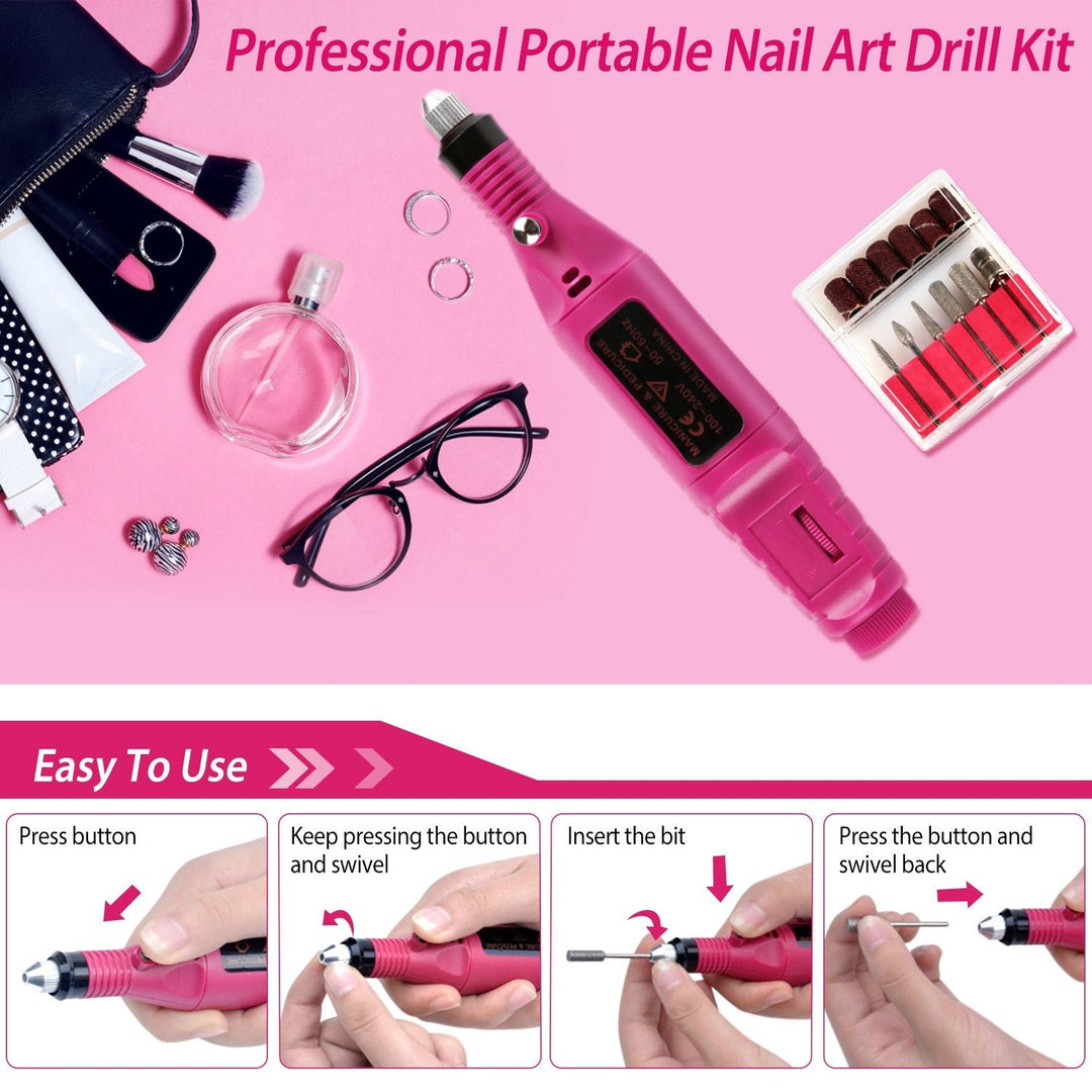 Nail Art Drill Kit Professional Finger Toe Nail Care Electric Nail Polishing Machine Manicure Pedicure File Tools Image 4