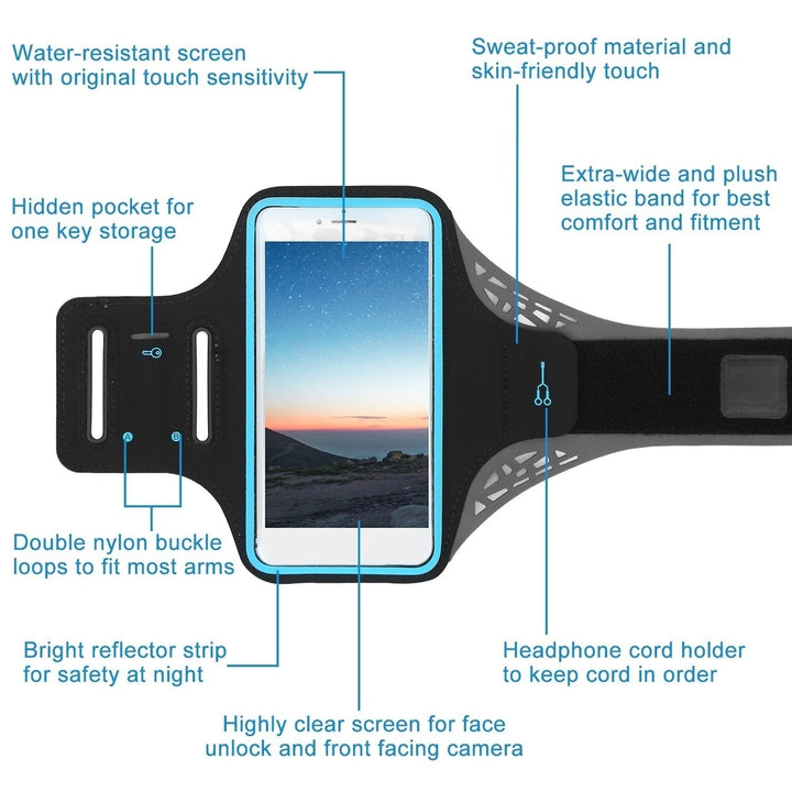 Phone Armband Case Sweat-resistant Armband Phone Holder 6.4in Max Phone Holder Adjustable Image 4