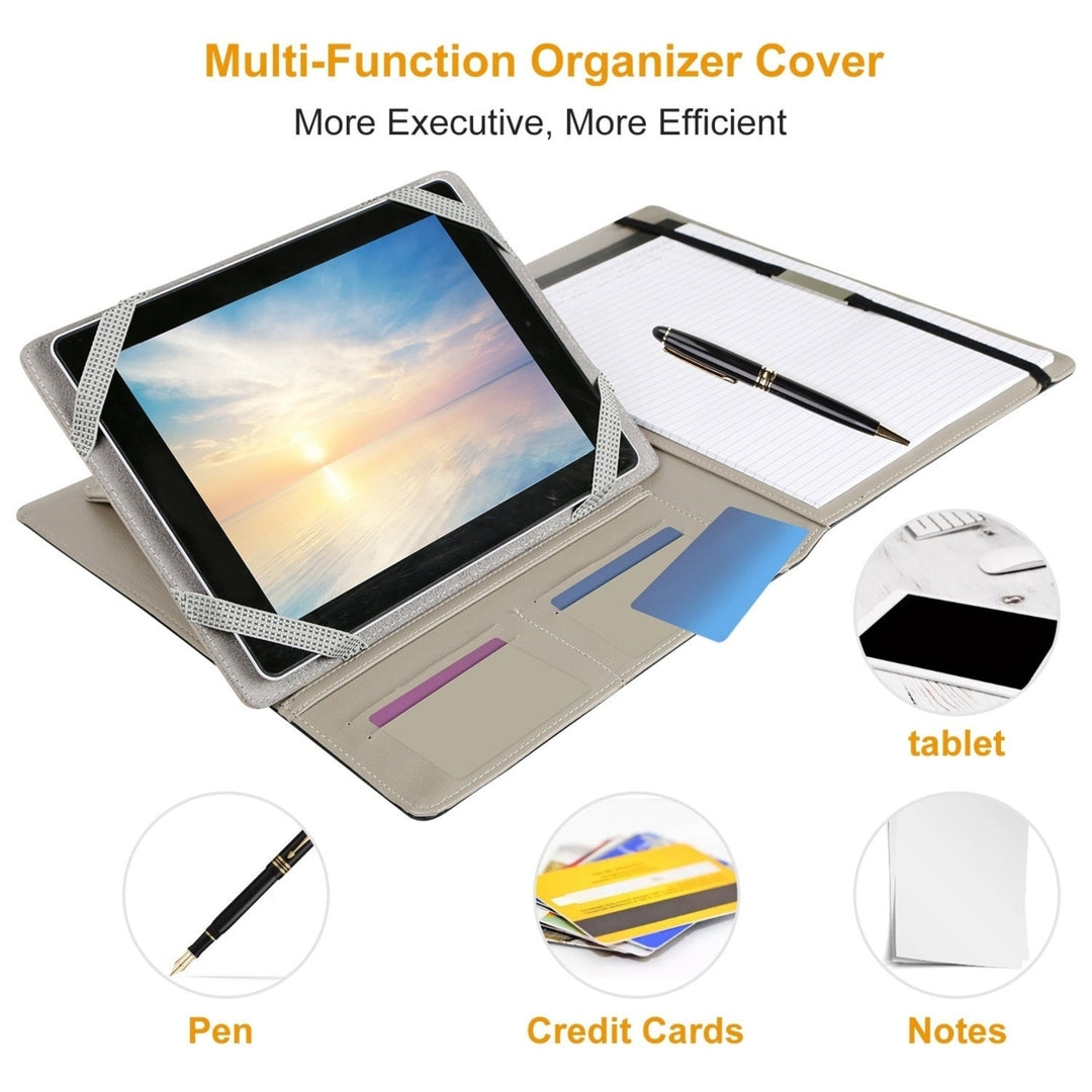 Organizer Case For 9.7in Tablet PC Business Tablet Portfolio with A5 Notepad Paper Pad Card Holder Image 3