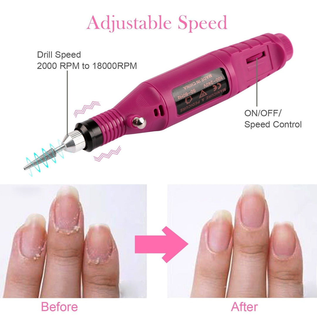 Nail Art Drill Kit Professional Finger Toe Nail Care Electric Nail Polishing Machine Manicure Pedicure File Tools Image 6