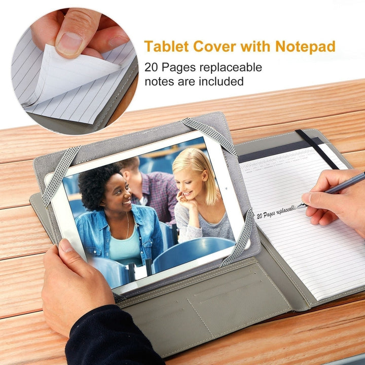 Organizer Case For 9.7in Tablet PC Business Tablet Portfolio with A5 Notepad Paper Pad Card Holder Image 4