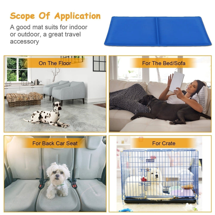 Pet Dog Cooling Mat Pressure Activated Gel Self Cooling Mat Pad Pet Cooling Bed Mats Portable Pet Cooling Blanket XL Image 4