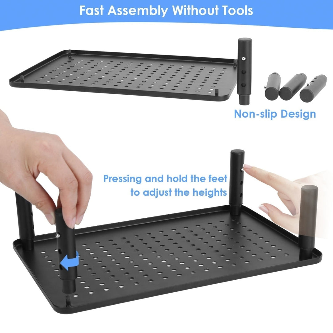 Monitor Stand Riser 3 Height Adjustable Desk Riser Organizer with Ventilation Holes Image 6