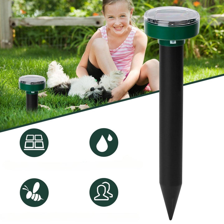 Solar Powered Mole Repeller Sonic Gopher Stake Repellent Waterproof Outdoor For Farm Garden Yard Repelling Moles Image 1