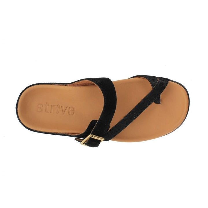 Strive Nusa II Sandal Black Velour Womens Size 39 Model 23080AJ Adjustable Strap Image 3