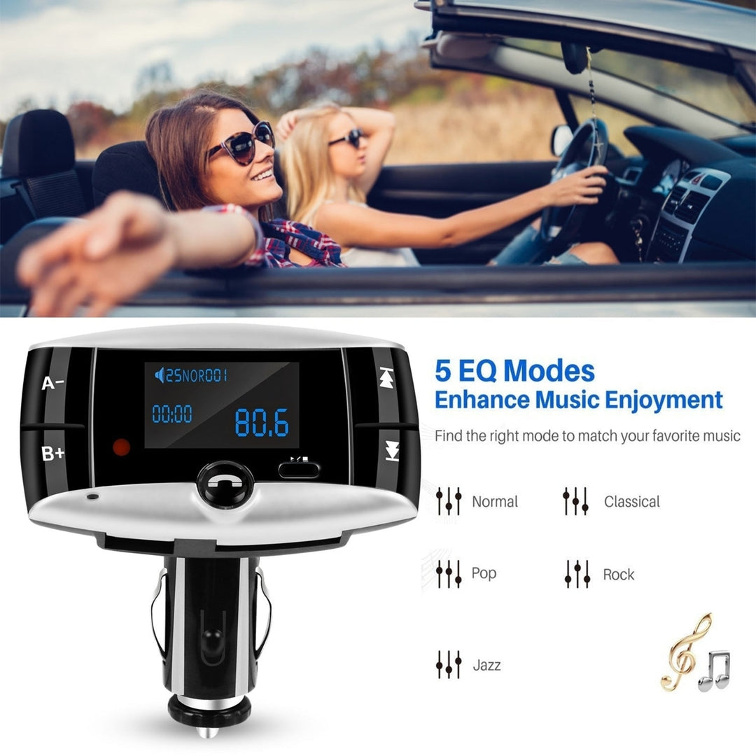 Car Wireless FM Transmitter USB Charger Hands-free Call MP3 Player SD Card Reading Aux-in LED Display Image 4