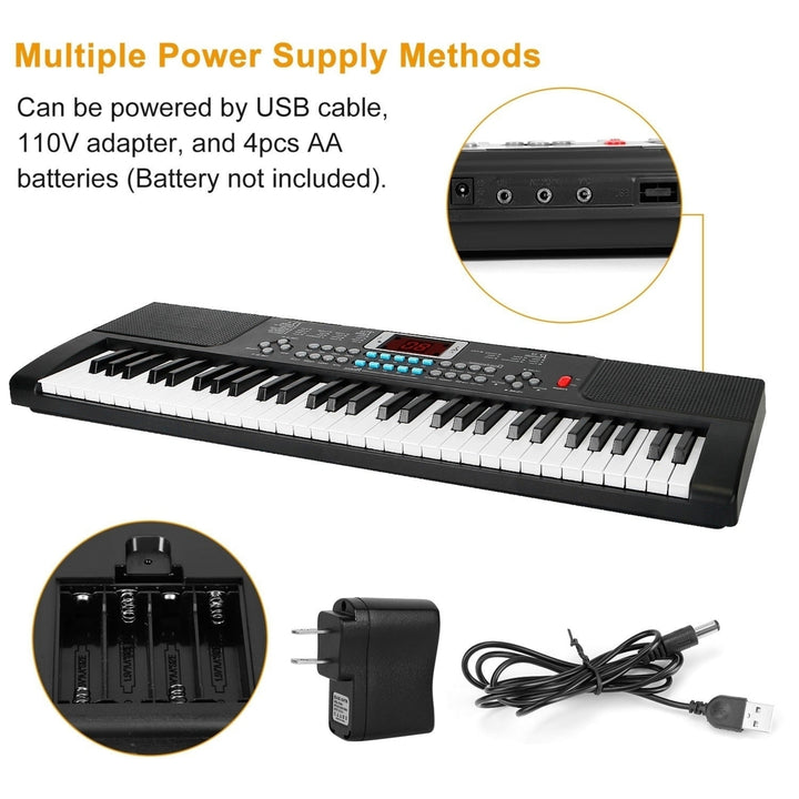 61 Keys Digital Music Electronic Keyboard Electric Musical Piano Instrument Kids Learning Keyboard with Stand Microphone Image 6