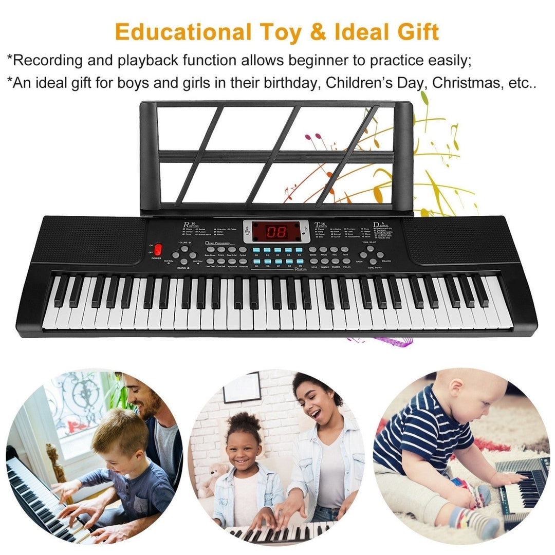 61 Keys Digital Music Electronic Keyboard Electric Musical Piano Instrument Kids Learning Keyboard with Stand Microphone Image 8