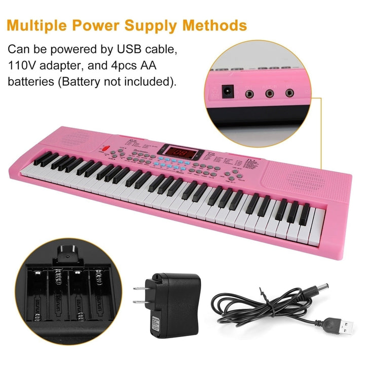 61 Keys Digital Music Electronic Keyboard Electric Musical Piano Instrument Kids Learning Keyboard with Stand Microphone Image 12