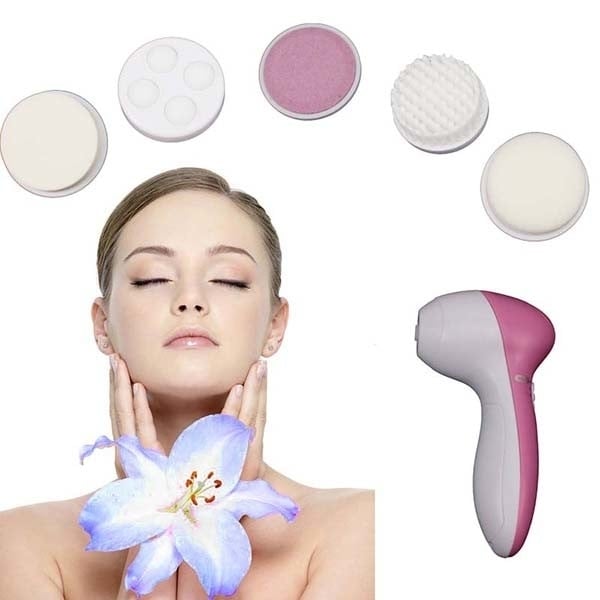 5 In 1 Deep Clean Electric Facial Cleaner Face Skin Care Brush Massager Image 1
