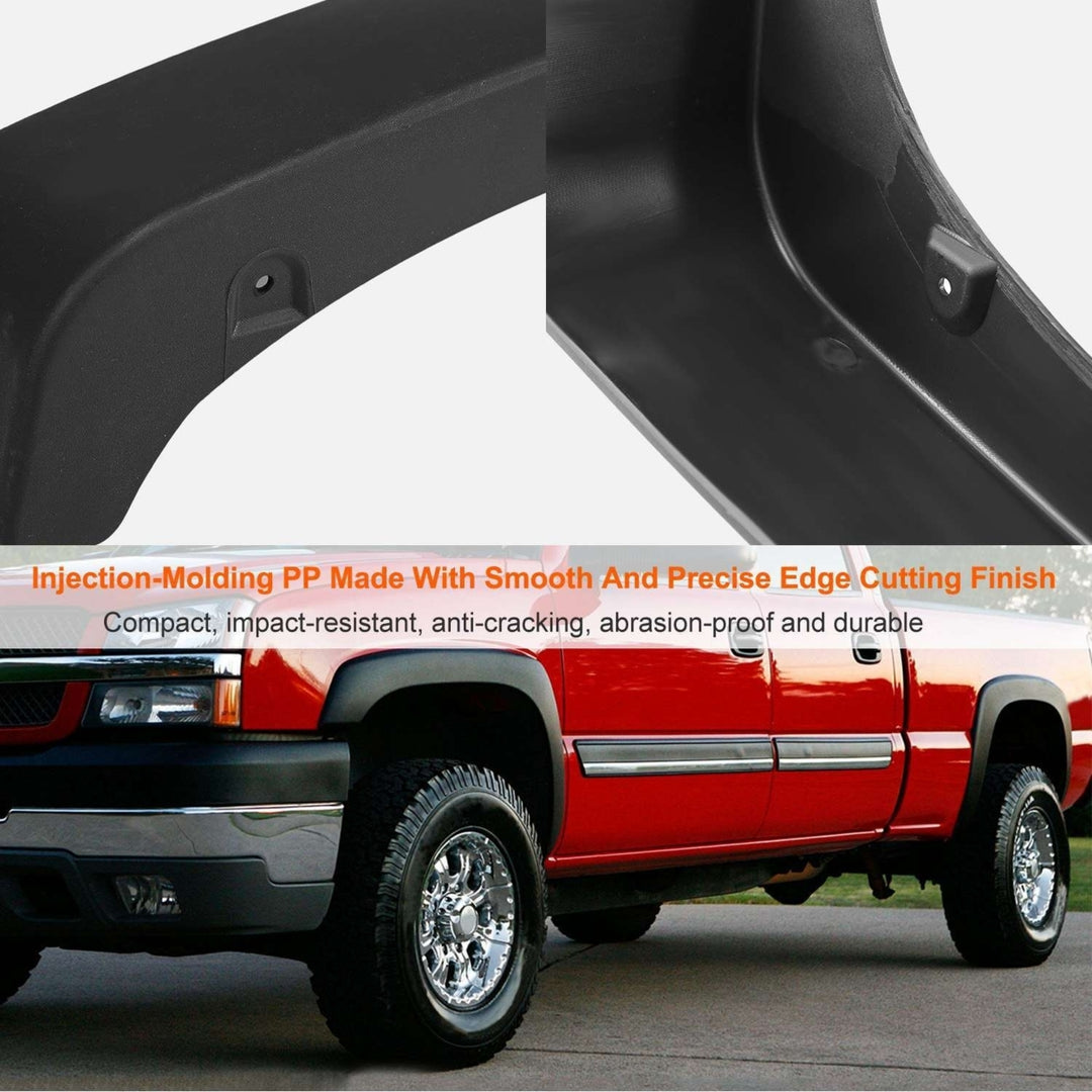 4PCS Wheel Rivet Fender Flares Pocket Style for 07 13 Chevy Silverado 1500 2500HD 3500HD Image 3