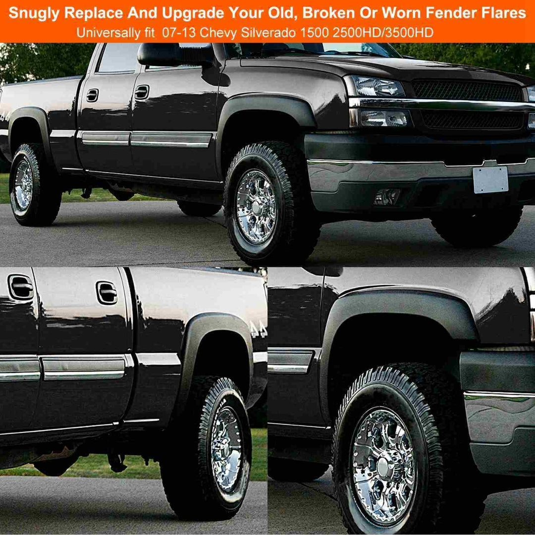 4PCS Wheel Rivet Fender Flares Pocket Style for 07 13 Chevy Silverado 1500 2500HD 3500HD Image 4