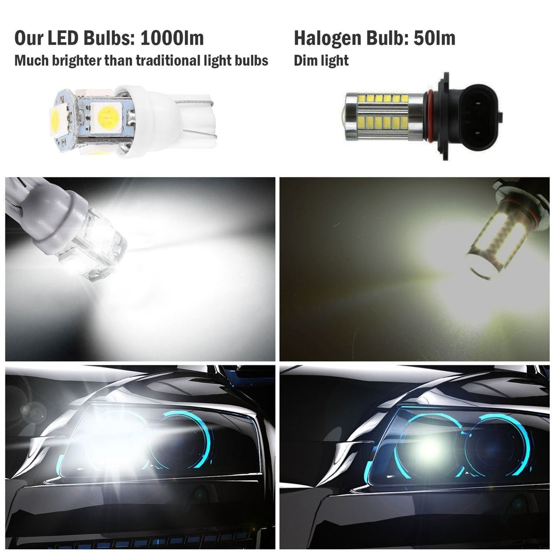 50Pcs Kit LED Car Light Bulbs 1000lm T10 Base 5050 6000K White Auto Lamps Replacement Image 4