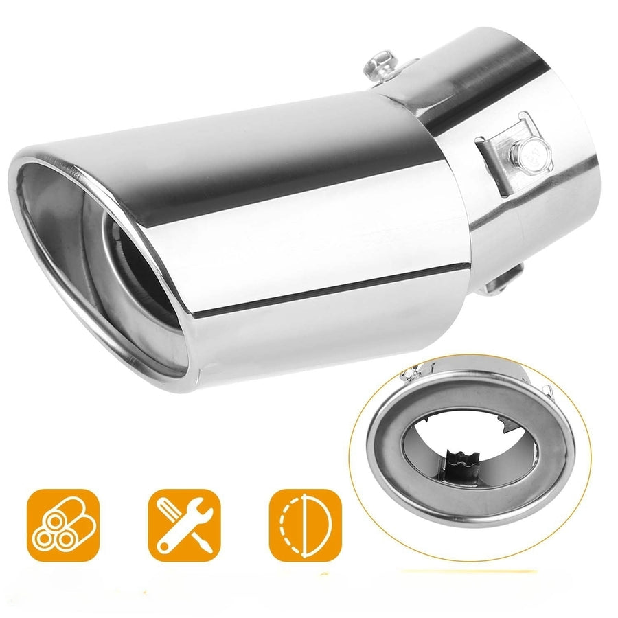 Car Rear Exhaust Pipe Tail Muffler Tip Stainless Steel Tail Muffler Universal Exhaust Tail Pipe Fit For Most Car Image 1