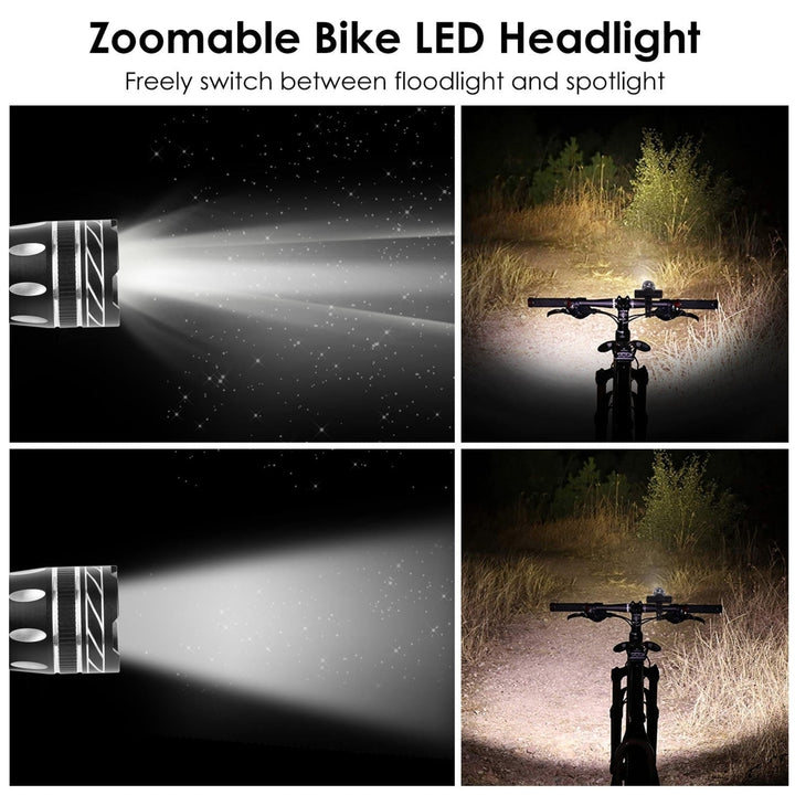 Bike Headlight USB Rechargeable LED Bicycle Front Light IPX6 Waterproof Bicycle Headlight Aluminum Alloy Shell Bike Image 6