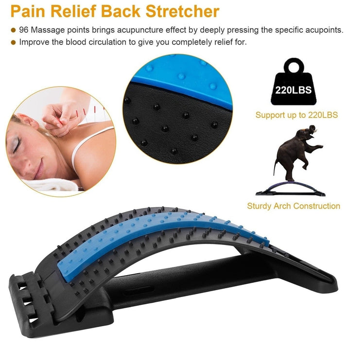 Back Massage Stretching Device Multi-Level Lumbar Spinal Support Stretcher Herniated Disc Upper Lower Back Pain Relief Image 4