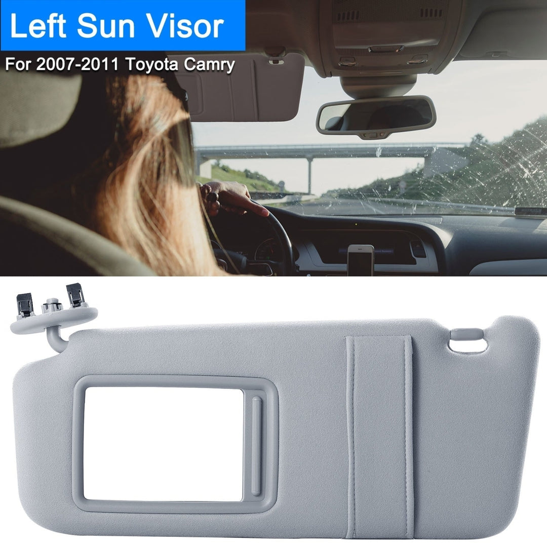 Auto Sun Visor Left Driver Side Car Sun Visor Fits 2007-2011 Toyota Camry without Sunroof Vanity Light Image 2