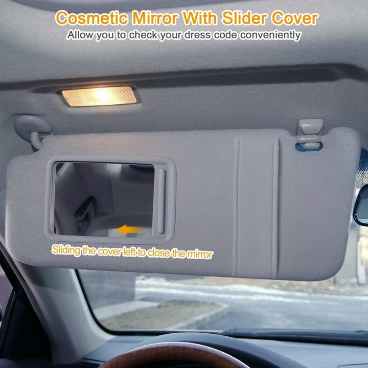 Auto Sun Visor Left Driver Side Car Sun Visor Fits 2007-2011 Toyota Camry without Sunroof Vanity Light Image 6