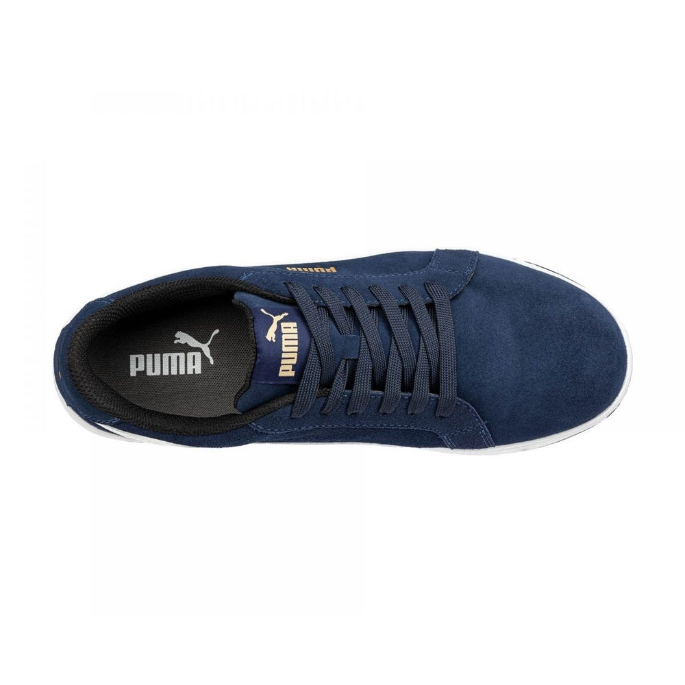 PUMA Safety Mens Iconic Low Composite Toe EH Work Shoes Navy Suede - 640025 ONE SIZE Navy Image 2
