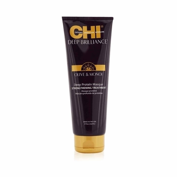 CHI Deep Brilliance Olive and Monoi Deep Protein Masque Strengthening Treatment 237ml/8oz Image 1