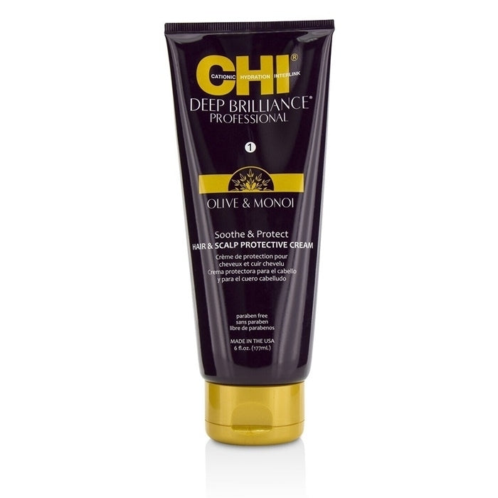 CHI Deep Brilliance Olive & Monoi Soothe & Protect Hair & Scalp Protective Cream 177ml/6oz Image 1