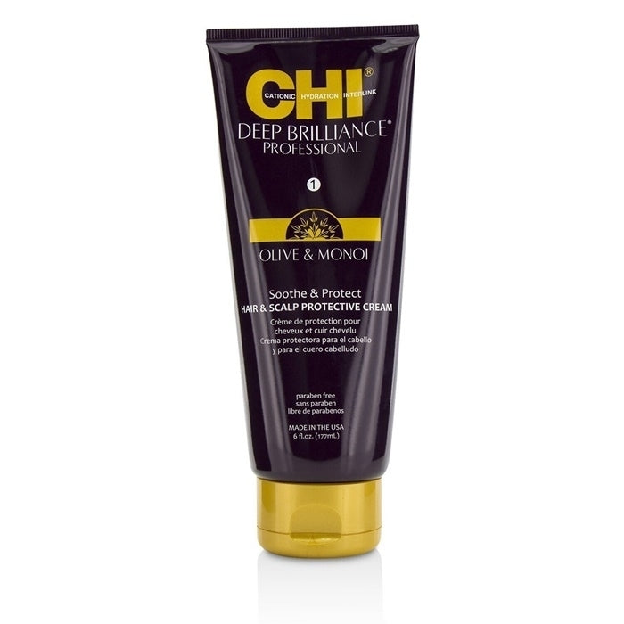 CHI Deep Brilliance Olive and Monoi Soothe and Protect Hair and Scalp Protective Cream 177ml/6oz Image 1