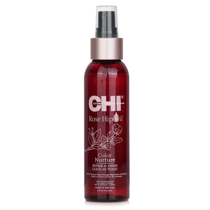 CHI Rose Hip Oil Color Nurture Repair and Shine Leave-In Tonic 118ml/4oz Image 1