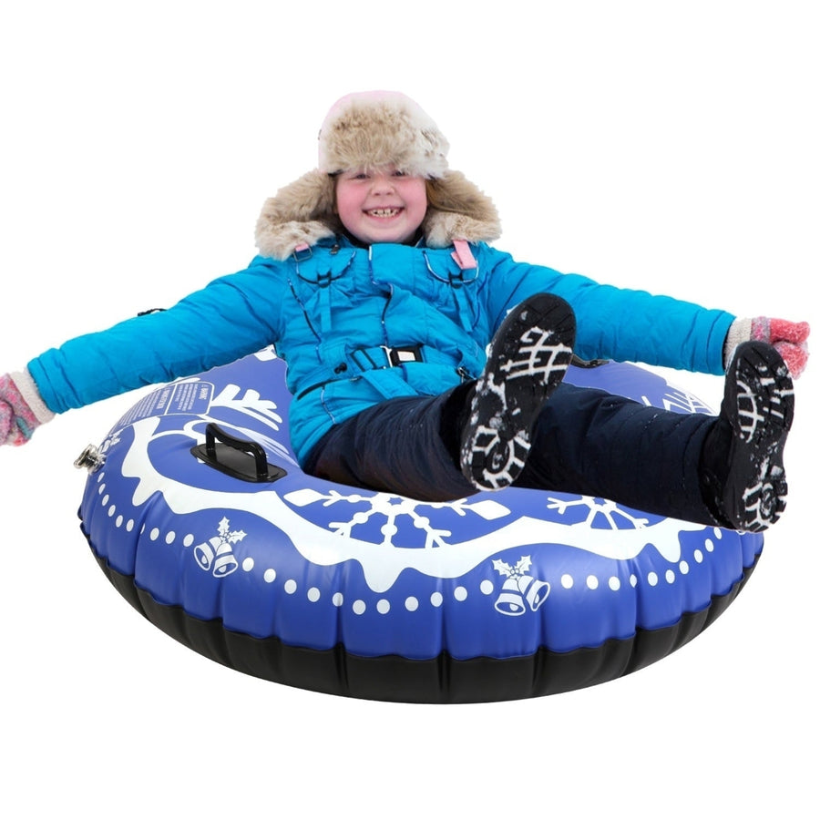 47in Inflatable Snow Tube Heavy Duty 0.6mm Thickness Winter Sled Image 1
