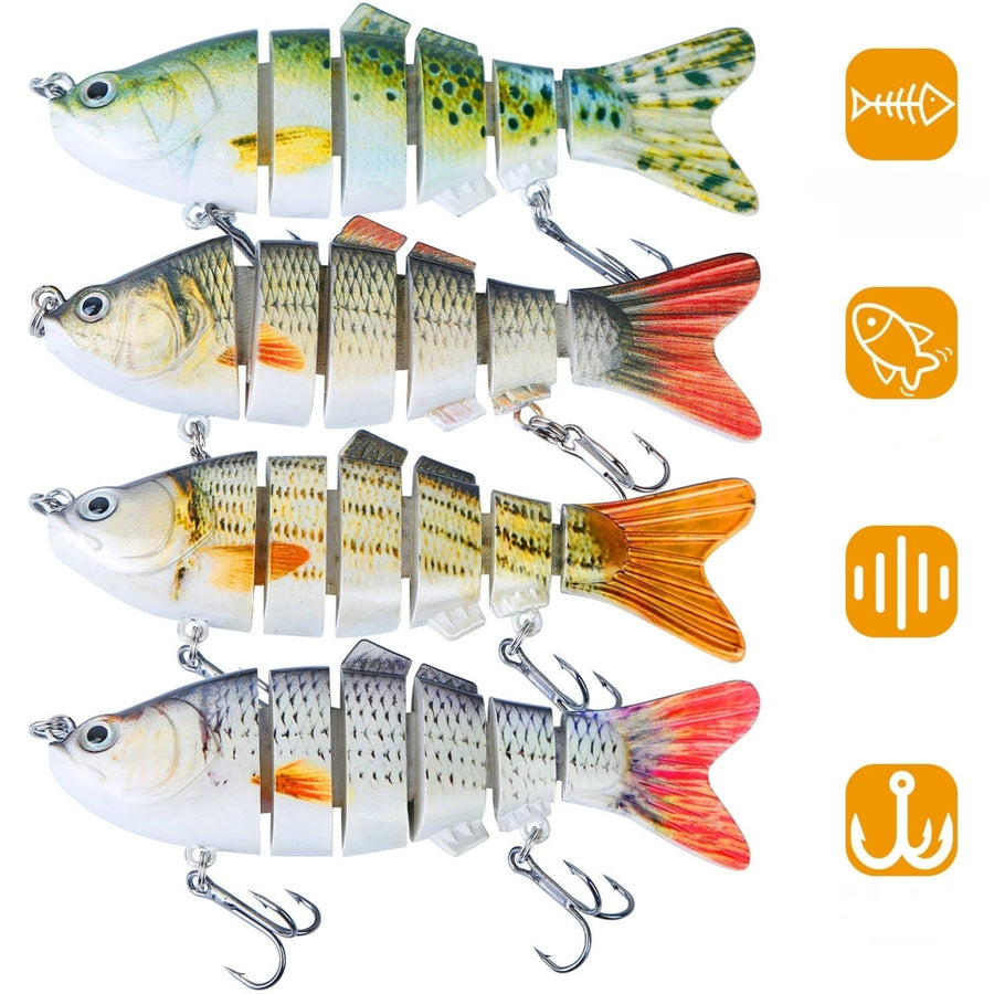 4Pcs 10cm 20g Bass Fishing Lure 6 Segment Multi Jointed Lifelike Fish Lures Sinking Wobbler Image 1