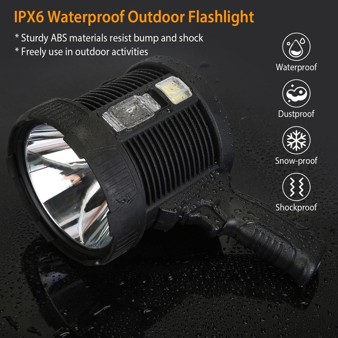 30000LM Rechargeable LED Searchlight IPX6 Waterproof Portable Handheld Spotlight Image 6