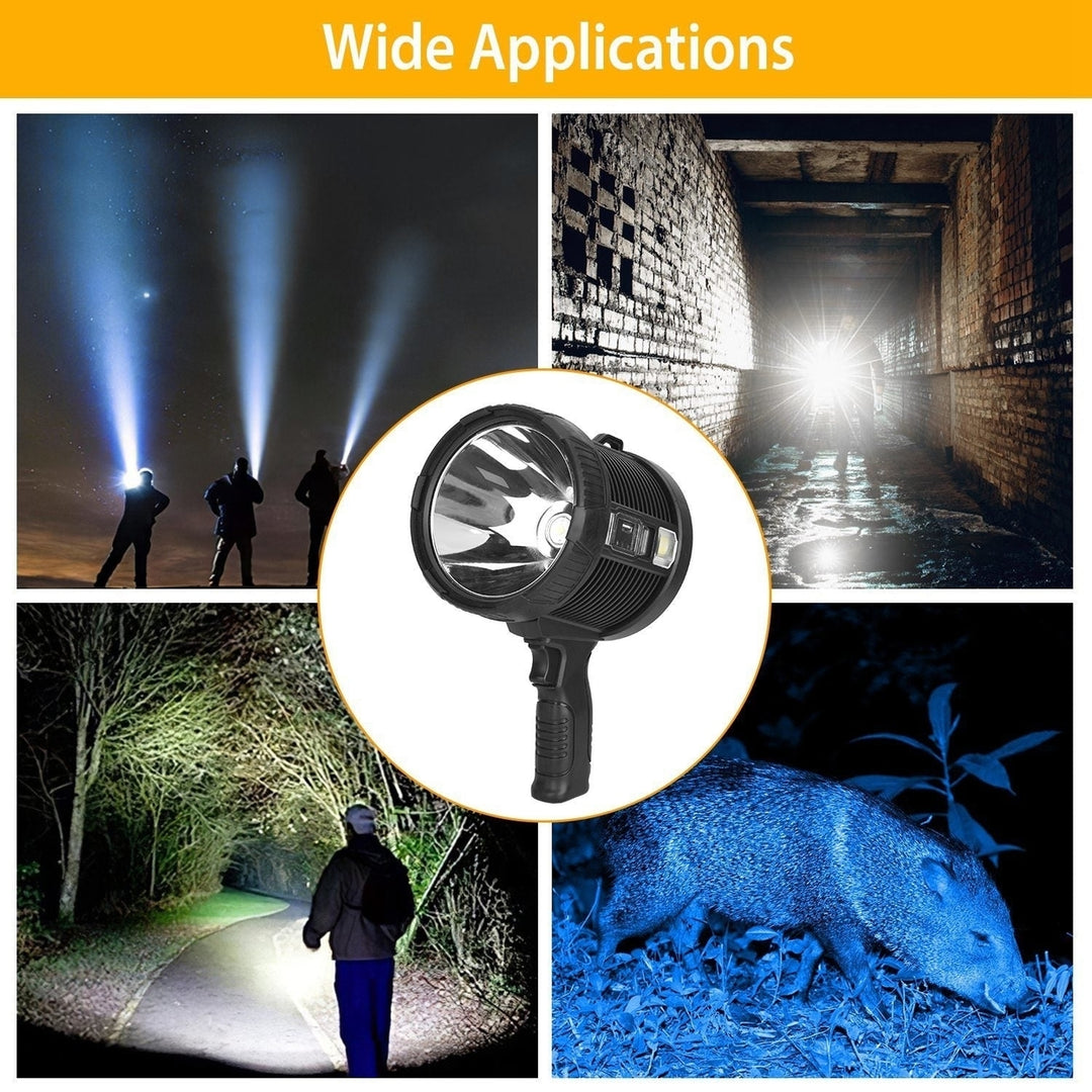 30000LM Rechargeable LED Searchlight IPX6 Waterproof Portable Handheld Spotlight Image 9