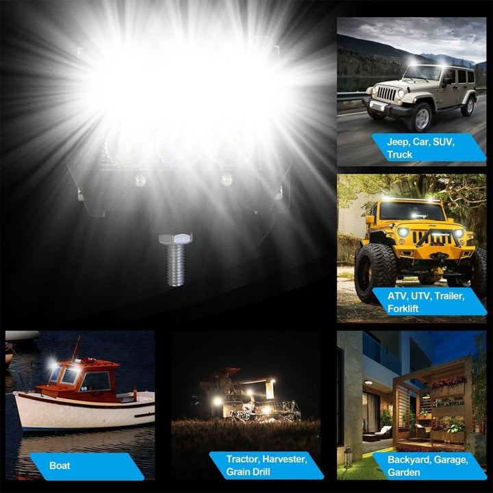 4 PCS 4in 18W Dual Row LED Spot Light Pod Cube Light Image 7