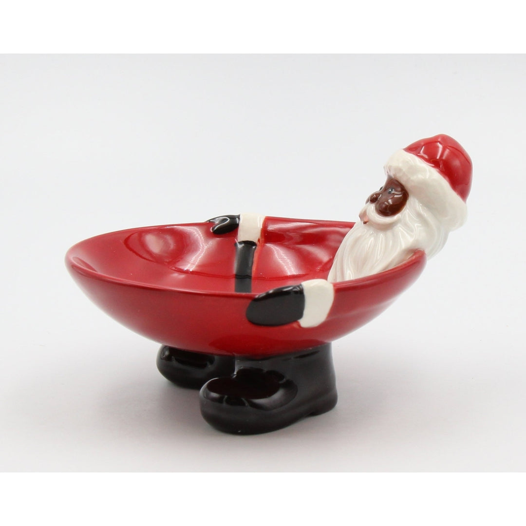 African American Santa Claus Ceramic Candy BowlHome DcorKitchen DcorChristmas Dcor Image 3