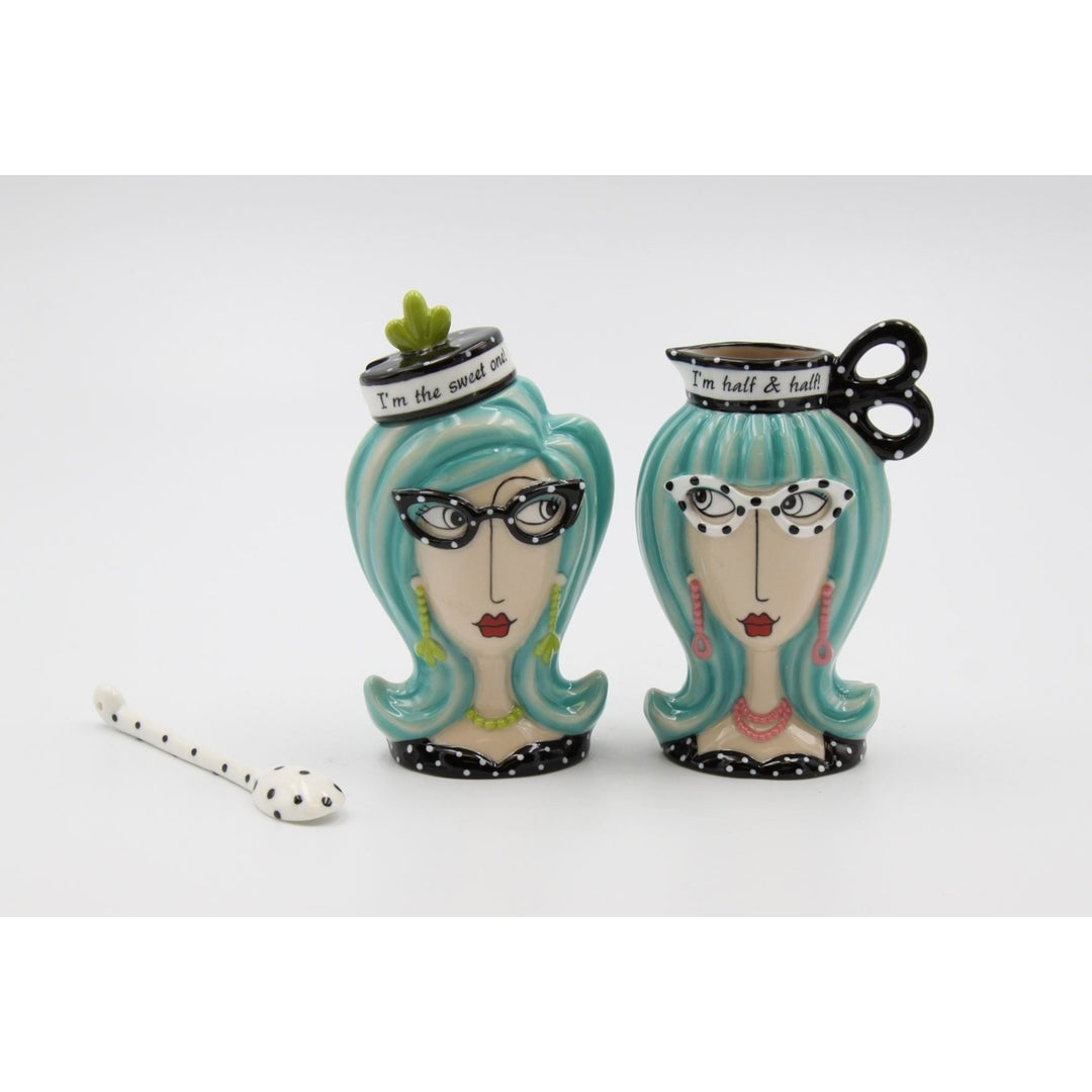 Ceramic Besties Sugar and Creamer Set with Spoon  Friend Image 3