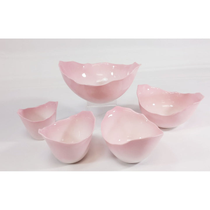 Ceramic Pink Rose Bowl-Set Of 5 Home D cor  Kitchen D cor Valentine s Day D cor Romantic Wedding D cor Image 3