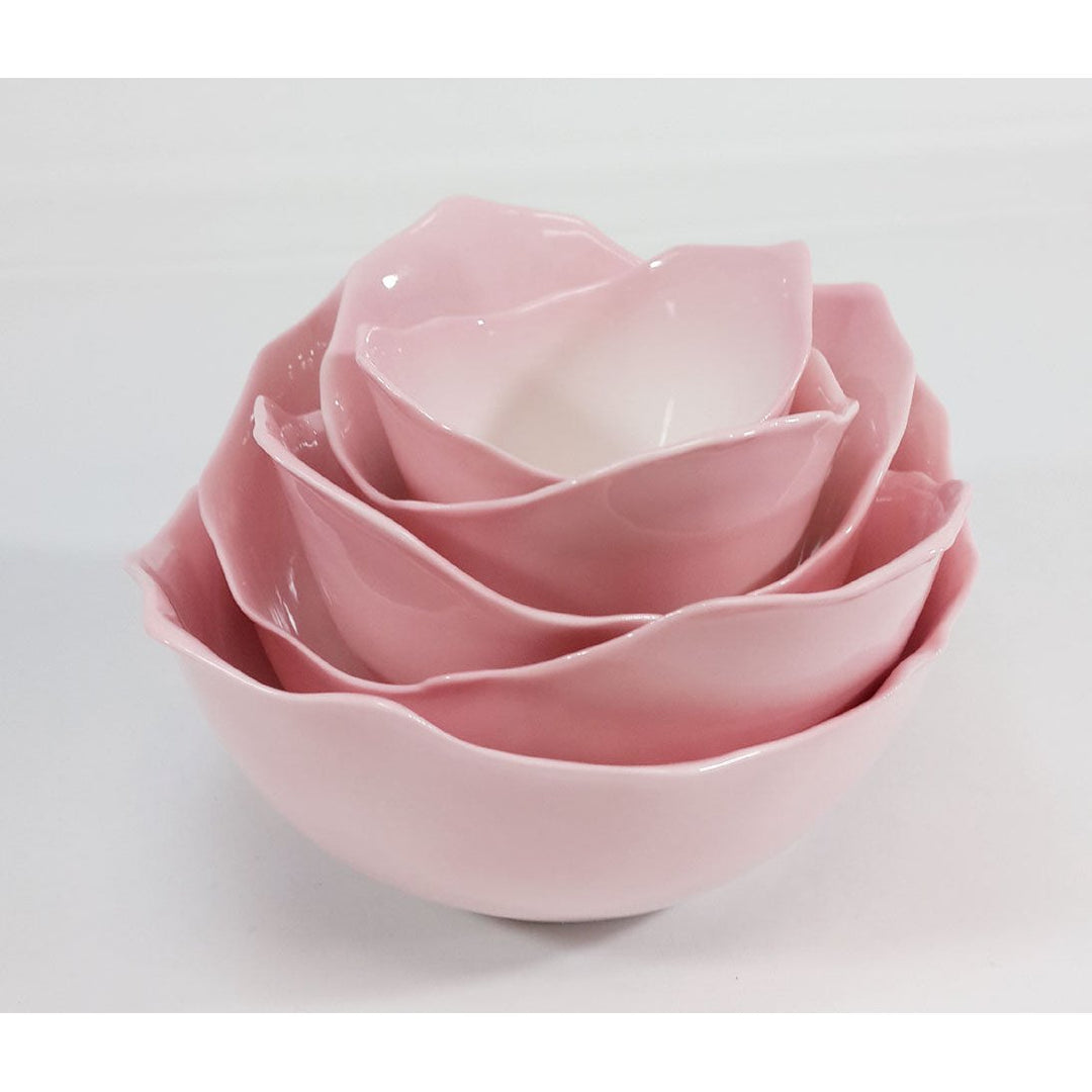 Ceramic Pink Rose Bowl-Set Of 5 Home D cor  Kitchen D cor Valentine s Day D cor Romantic Wedding D cor Image 4