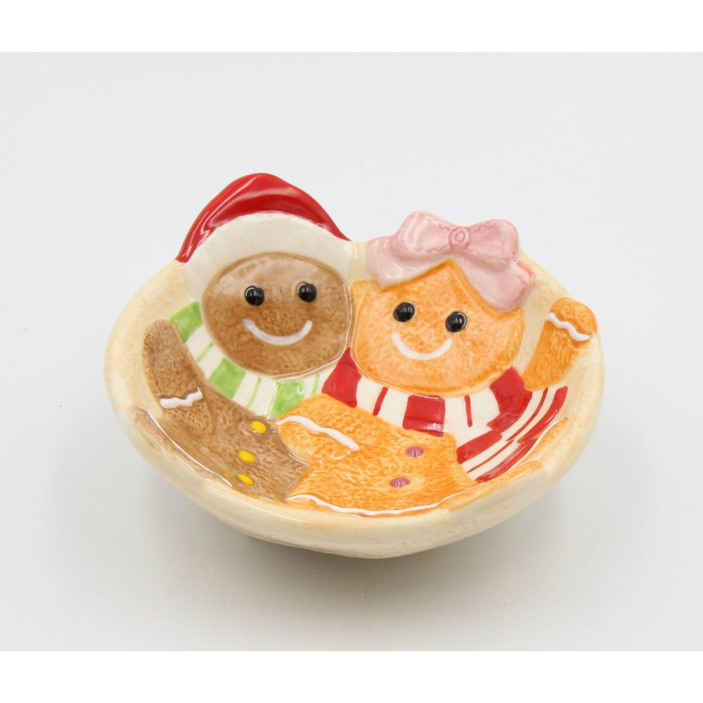 Ceramic Gingerbread Man Candy Bowl Set of 2 Image 2