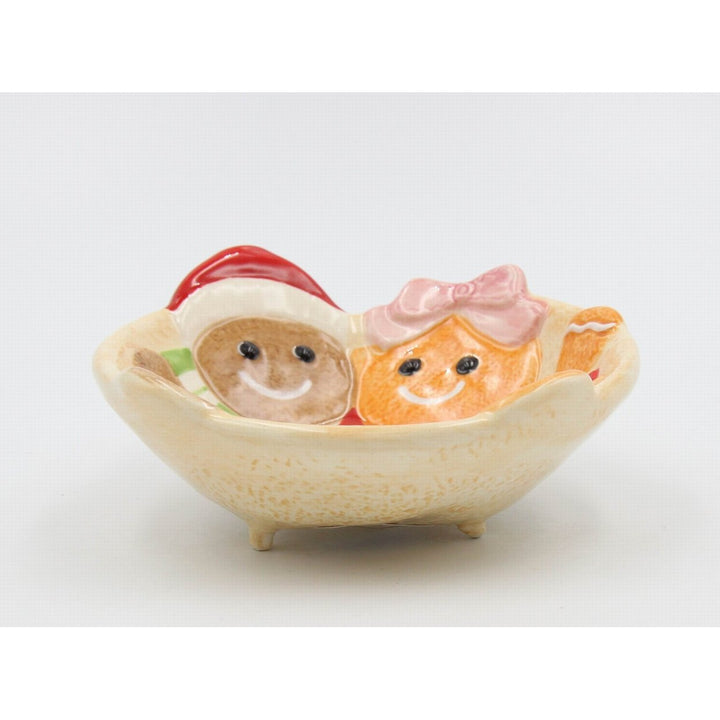 Ceramic Gingerbread Man Candy Bowl Set of 2 Image 3