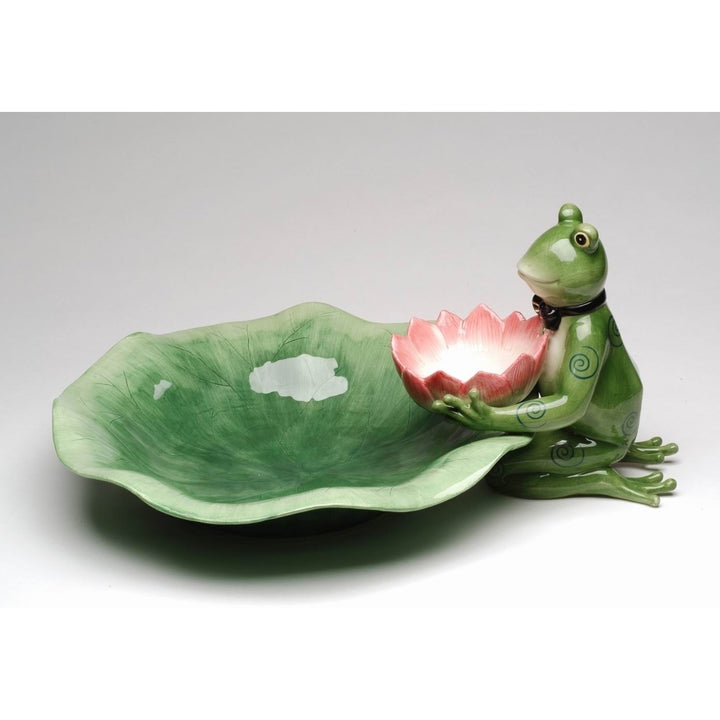 Alfrogo Ceramic Frog Chip and Dip Set 13.5 inch Cottagecore Image 3