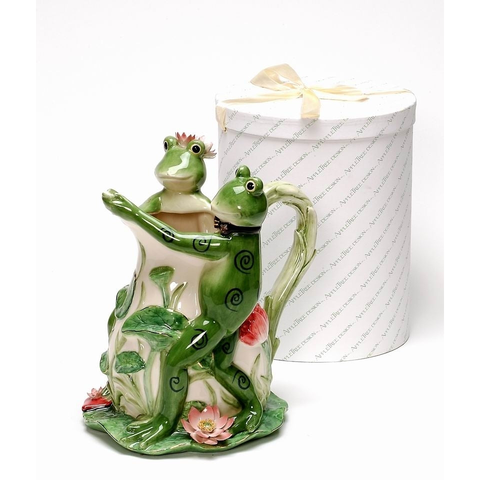 Ceramic Frog Tango Vase and Pitcher 9.5x10.5 inch Cottagecore Gift Image 3