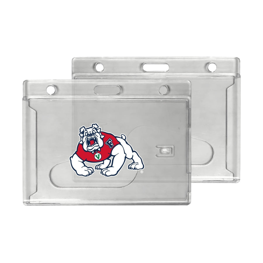 Fresno State Bulldogs Officially Licensed Clear View ID Holder - Collegiate Badge Protection Image 1