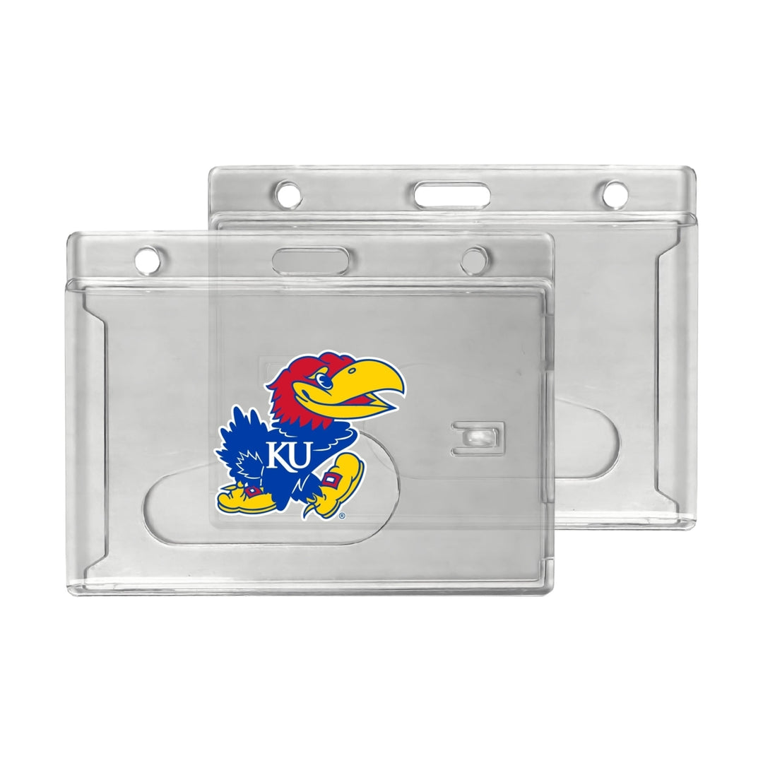 Kansas Jayhawks Officially Licensed Clear View ID Holder - Collegiate Badge Protection Image 1