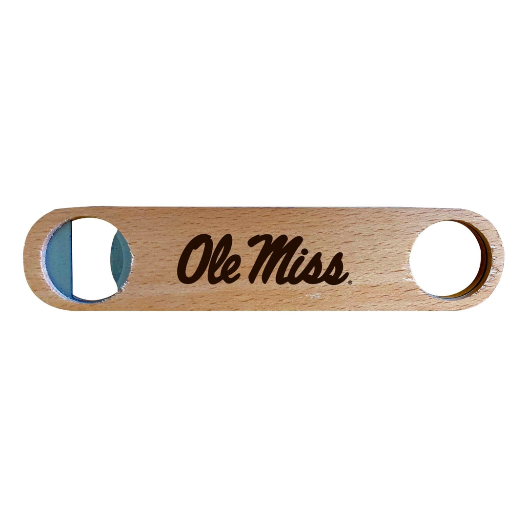 Mississippi Rebels "Ole Miss" NCAA Elegant Laser-Etched Wooden Bottle Opener - Collegiate Bar Accessory Image 1